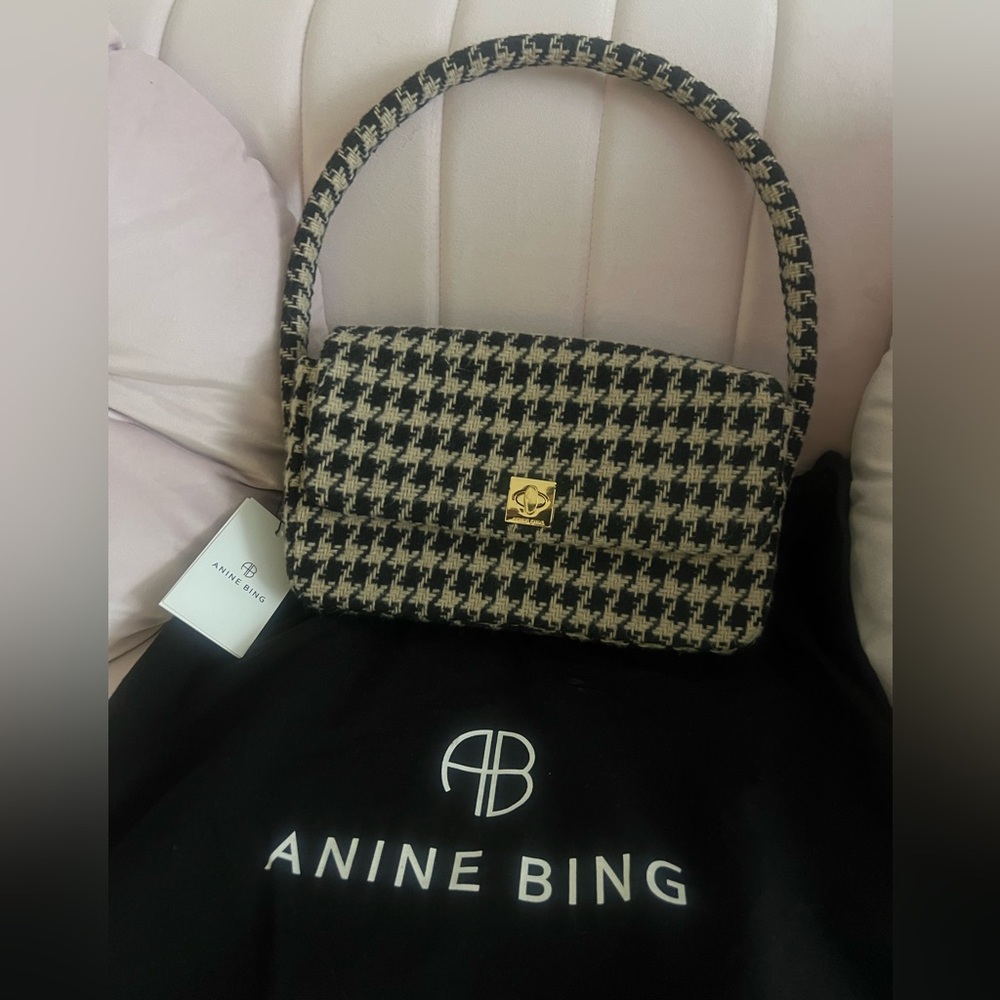 ANINE BING Nico Bag in Houndstooth **new with tags and dust bag**